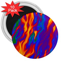 Gay Pride Abstract Smokey Shapes 3  Magnets (10 Pack)  by VernenInk