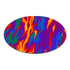 Gay Pride Abstract Smokey Shapes Oval Magnet by VernenInk