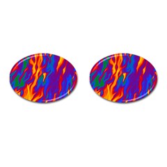 Gay Pride Abstract Smokey Shapes Cufflinks (oval) by VernenInk