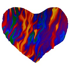 Gay Pride Abstract Smokey Shapes Large 19  Premium Heart Shape Cushions by VernenInk