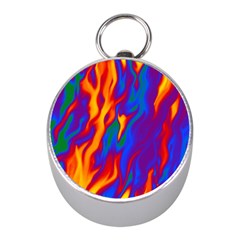 Gay Pride Abstract Smokey Shapes Mini Silver Compasses by VernenInk