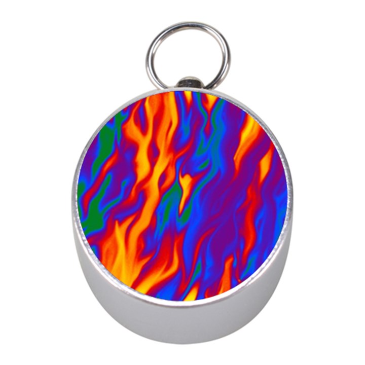 Gay Pride Abstract Smokey Shapes Mini Silver Compasses