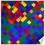 Gay Pride Diagonal Pixels Design Canvas 16  x 16  15.2 x15.41  Canvas - 1