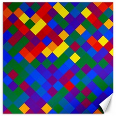 Gay Pride Diagonal Pixels Design Canvas 20  X 20 