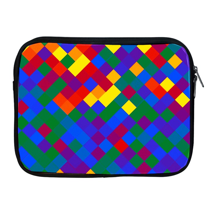 Gay Pride Diagonal Pixels Design Apple iPad 2/3/4 Zipper Cases