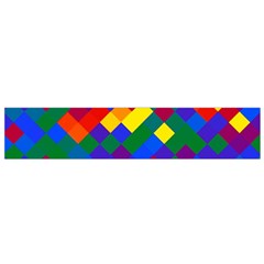 Gay Pride Diagonal Pixels Design Small Flano Scarf by VernenInk