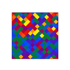 Gay Pride Diagonal Pixels Design Satin Bandana Scarf by VernenInk