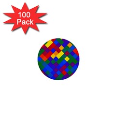 Gay Pride Diagonal Pixels Design 1  Mini Buttons (100 Pack)  by VernenInk