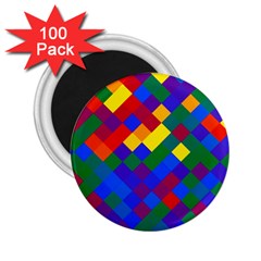 Gay Pride Diagonal Pixels Design 2 25  Magnets (100 Pack)  by VernenInk