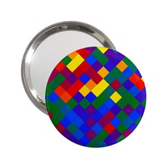 Gay Pride Diagonal Pixels Design 2 25  Handbag Mirrors by VernenInk