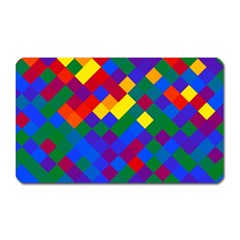 Gay Pride Diagonal Pixels Design Magnet (rectangular) by VernenInk