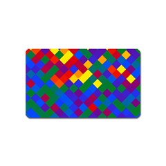 Gay Pride Diagonal Pixels Design Magnet (name Card)