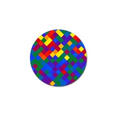 Gay Pride Diagonal Pixels Design Golf Ball Marker (4 Pack) by VernenInk