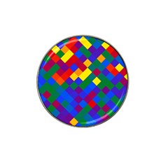 Gay Pride Diagonal Pixels Design Hat Clip Ball Marker by VernenInk