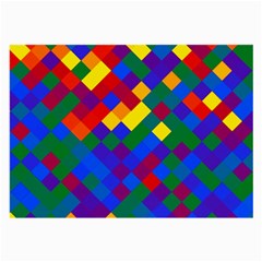 Gay Pride Diagonal Pixels Design Large Glasses Cloth by VernenInk