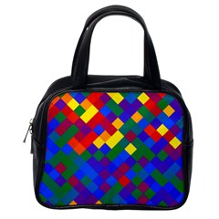 Gay Pride Diagonal Pixels Design Classic Handbag (one Side) by VernenInk