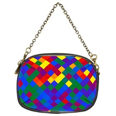 Gay Pride Diagonal Pixels Design Chain Purse (one Side) by VernenInk