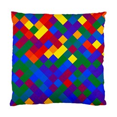 Gay Pride Diagonal Pixels Design Standard Cushion Case (two Sides) by VernenInk