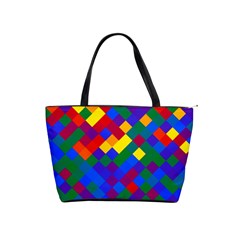 Gay Pride Diagonal Pixels Design Classic Shoulder Handbag by VernenInk