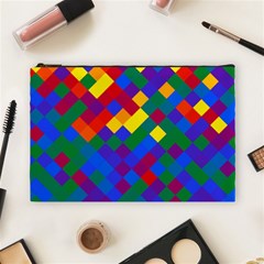 Gay Pride Diagonal Pixels Design Cosmetic Bag (large)