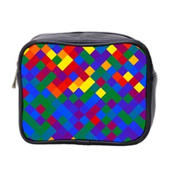 Gay Pride Diagonal Pixels Design Mini Toiletries Bag (two Sides) by VernenInk