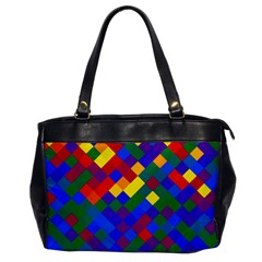 Gay Pride Diagonal Pixels Design Oversize Office Handbag by VernenInk