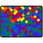 Gay Pride Diagonal Pixels Design Fleece Blanket (Large)  80 x60  Blanket Front