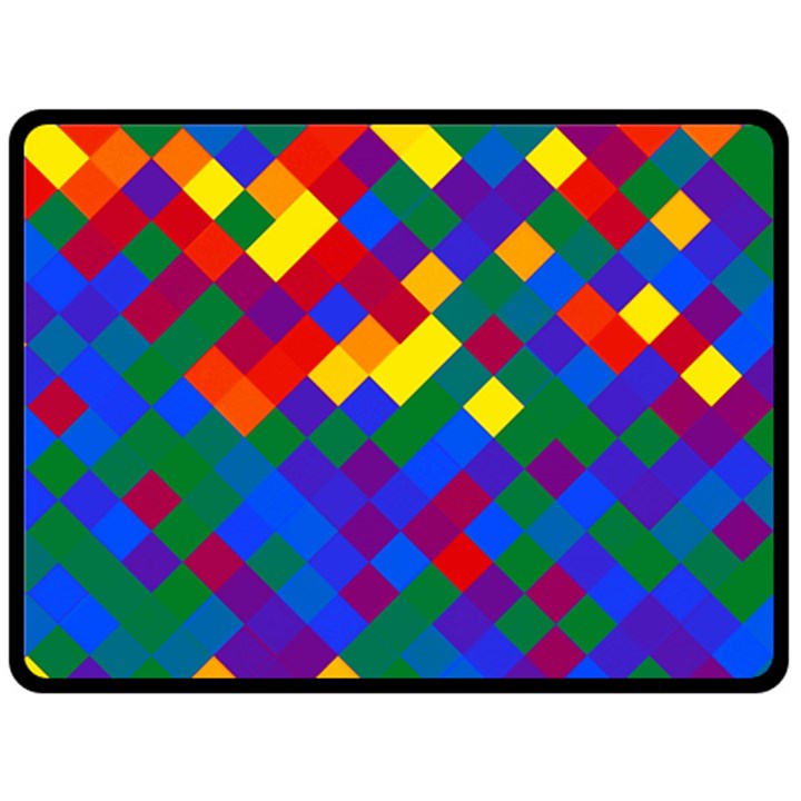 Gay Pride Diagonal Pixels Design Fleece Blanket (Large) 