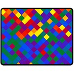 Gay Pride Diagonal Pixels Design Fleece Blanket (Medium)  60 x50  Blanket Front