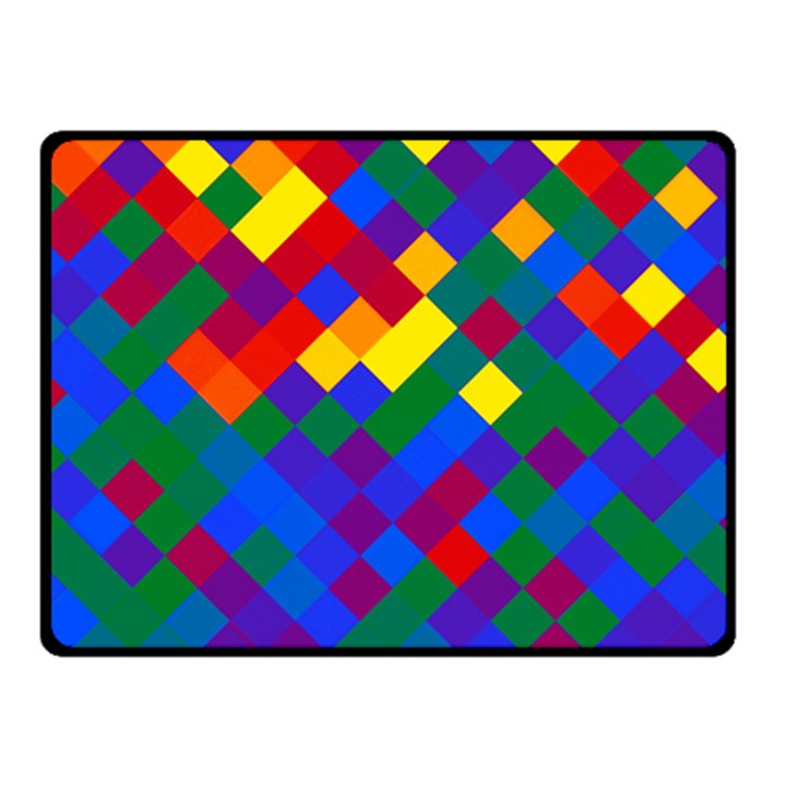 Gay Pride Diagonal Pixels Design Fleece Blanket (Small)