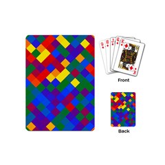 Gay Pride Diagonal Pixels Design Playing Cards Single Design (mini)