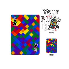 Gay Pride Diagonal Pixels Design Playing Cards 54 Designs (mini)