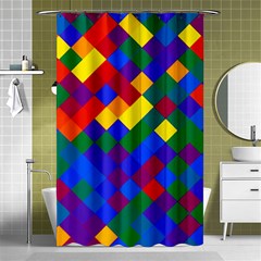 Gay Pride Diagonal Pixels Design Shower Curtain 48  X 72  (small)  by VernenInk