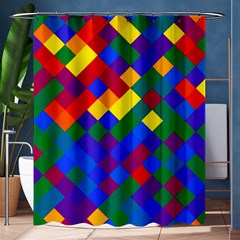 Gay Pride Diagonal Pixels Design Shower Curtain 60  X 72  (medium)  by VernenInk