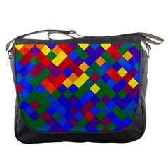 Gay Pride Diagonal Pixels Design Messenger Bag