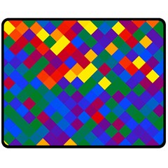 Gay Pride Diagonal Pixels Design Double Sided Fleece Blanket (medium) 