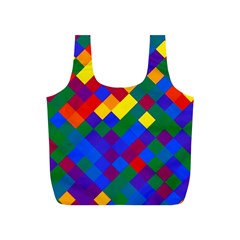 Gay Pride Diagonal Pixels Design Full Print Recycle Bag (s) by VernenInk