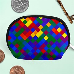 Gay Pride Diagonal Pixels Design Accessory Pouch (medium)