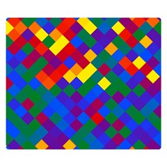 Gay Pride Diagonal Pixels Design Double Sided Flano Blanket (small) 