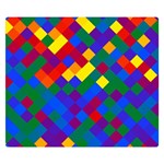 Gay Pride Diagonal Pixels Design Double Sided Flano Blanket (Small)  50 x40  Blanket Back