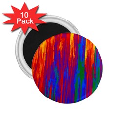 Gay Pride Rainbow Vertical Paint Strokes 2 25  Magnets (10 Pack)  by VernenInk