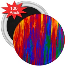 Gay Pride Rainbow Vertical Paint Strokes 3  Magnets (100 Pack) by VernenInk