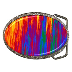 Gay Pride Rainbow Vertical Paint Strokes Belt Buckles