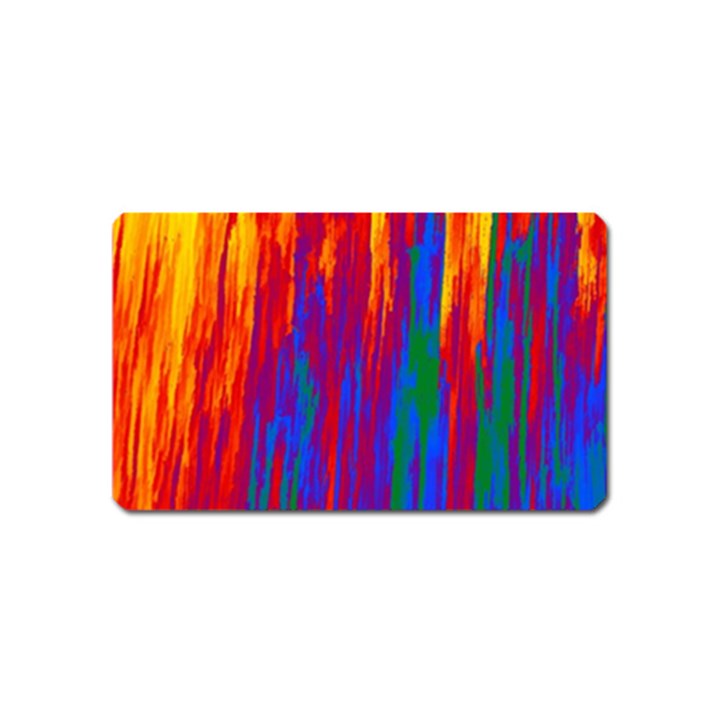 Gay Pride Rainbow Vertical Paint Strokes Magnet (Name Card)