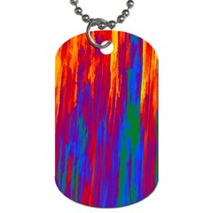 Gay Pride Rainbow Vertical Paint Strokes Dog Tag (two Sides) by VernenInk