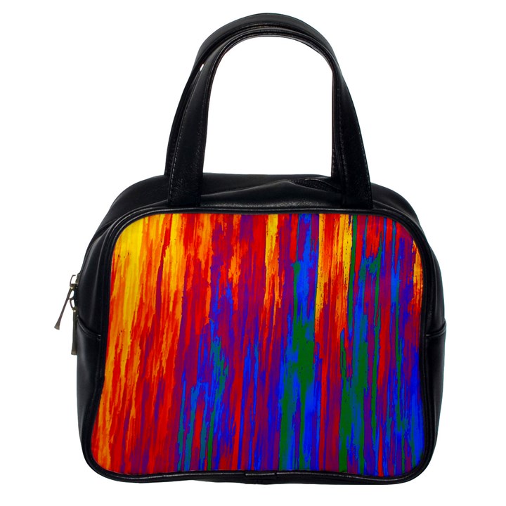 Gay Pride Rainbow Vertical Paint Strokes Classic Handbag (One Side)