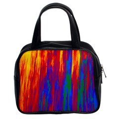 Gay Pride Rainbow Vertical Paint Strokes Classic Handbag (two Sides) by VernenInk