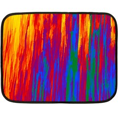 Gay Pride Rainbow Vertical Paint Strokes Fleece Blanket (mini) by VernenInk