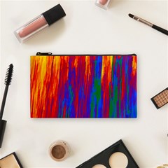 Gay Pride Rainbow Vertical Paint Strokes Cosmetic Bag (small)