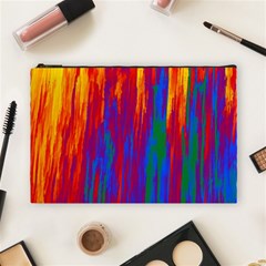 Gay Pride Rainbow Vertical Paint Strokes Cosmetic Bag (large) by VernenInk